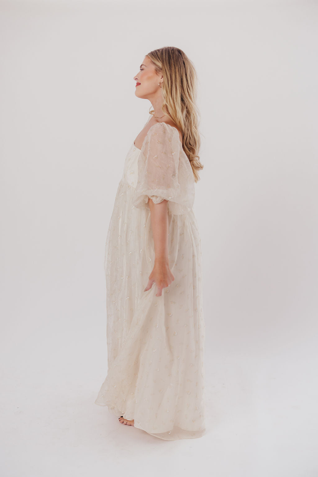 Jimena · Vestido maxi de flores con smock - Apto premamá y tallas inclusivas (S-4XL)