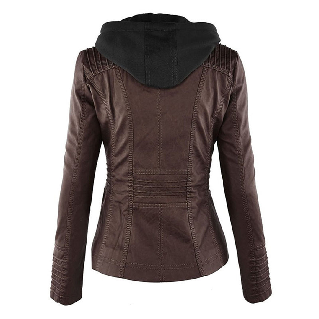 Chaqueta Flavia en marrón oscuro con capucha