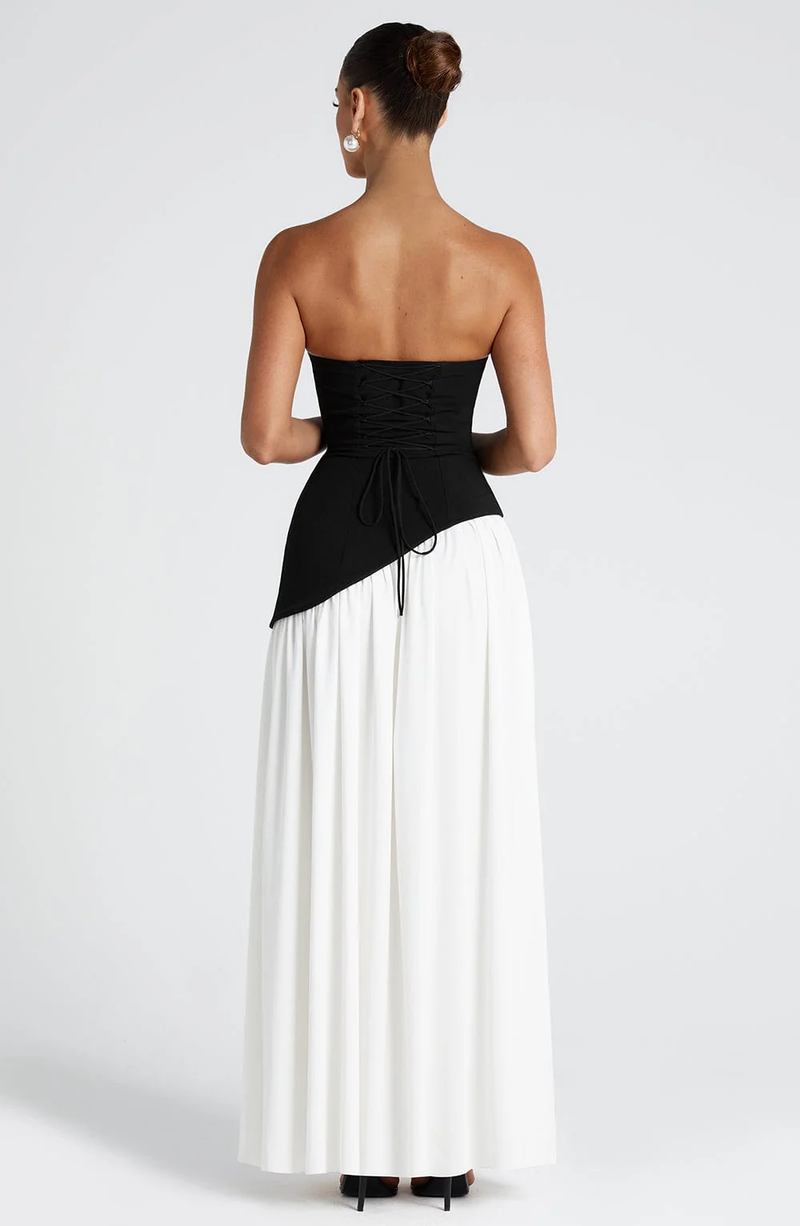 Vega • Vestido Maxi Sin Tirantes con Bufanda a Juego