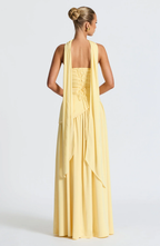 Vega • Vestido Maxi Sin Tirantes con Bufanda a Juego