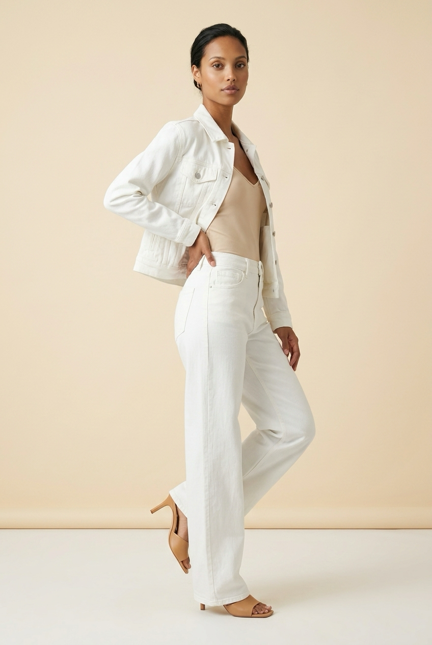 Aveline · Vaqueros wide leg en crudo