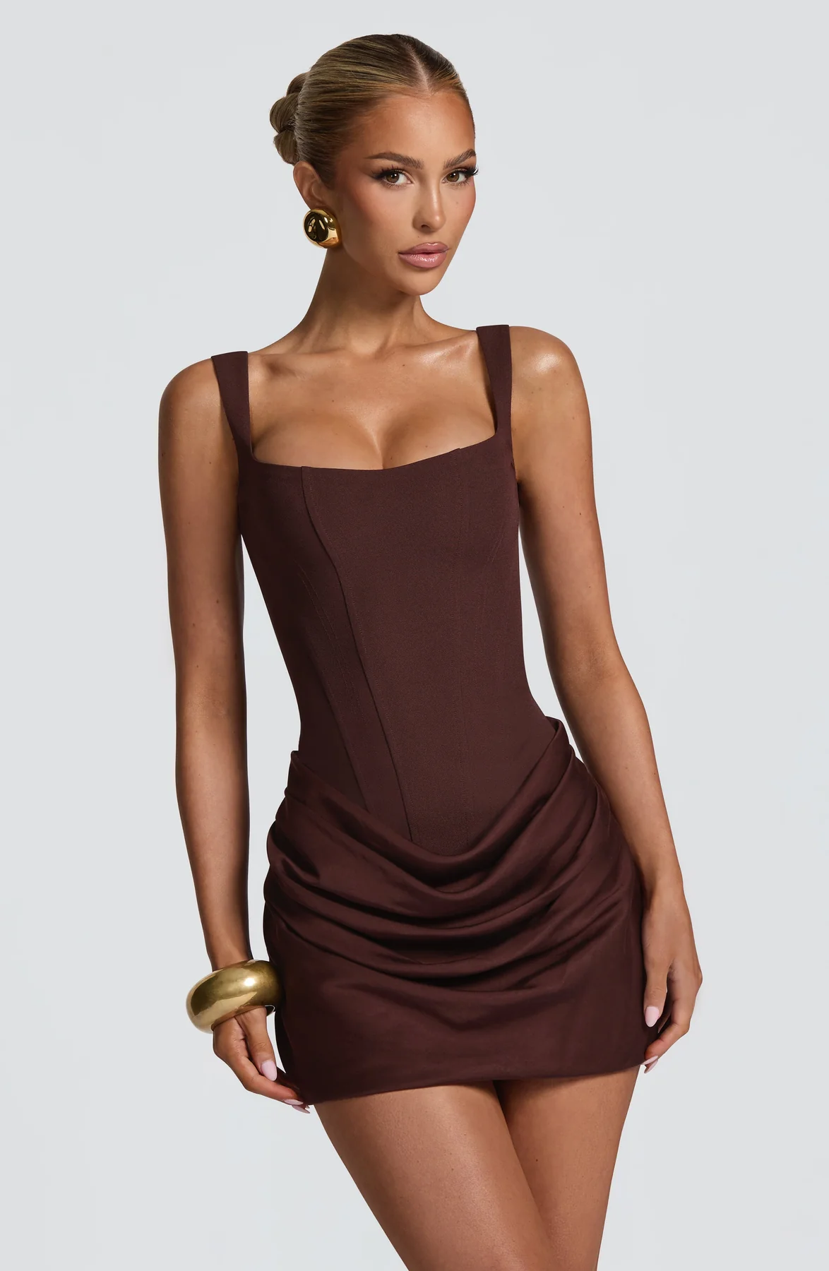 Maribel • Vestido Mini con Falda Draped