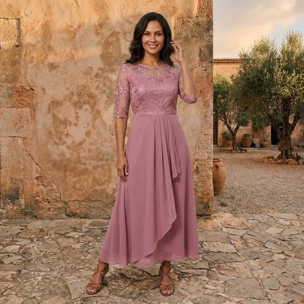LEIRE MARÍN | VESTIDO DE GASA ELEGANTE