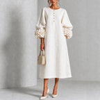 Vestido Emilia de Botones y Puños Florales