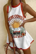 Khalira™ | Mini Vestido Estampado Solar