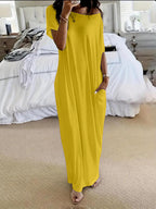 Vestido Altea amarillo de corte maxi fluido