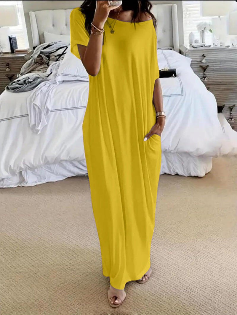 Vestido Altea amarillo de corte maxi fluido
