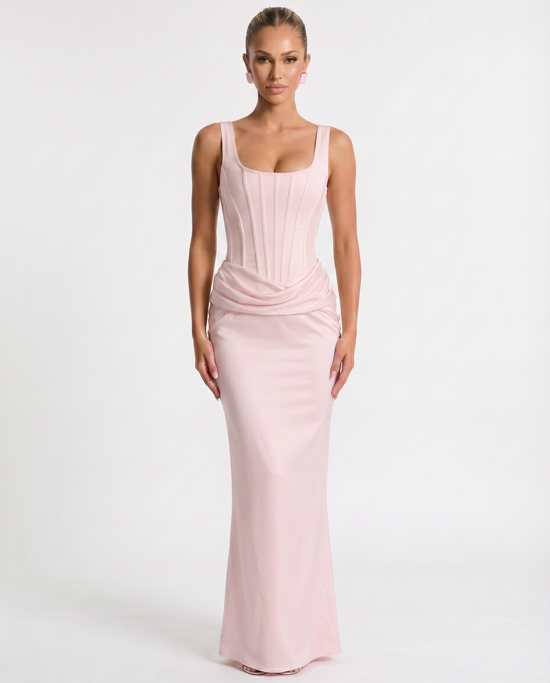 Odette • Maxi Estructurado con Falda Drapada