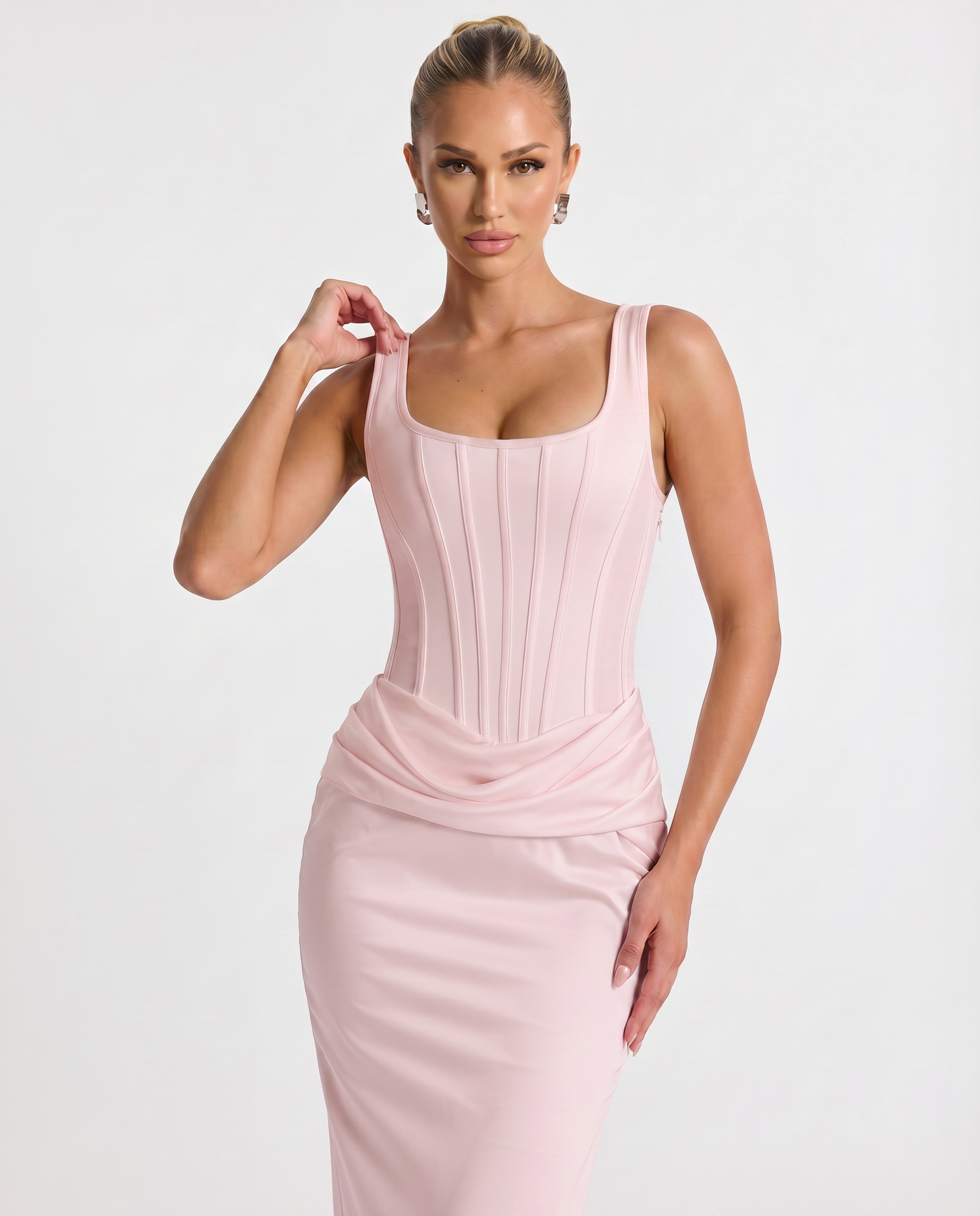 Odette • Maxi Estructurado con Falda Drapada