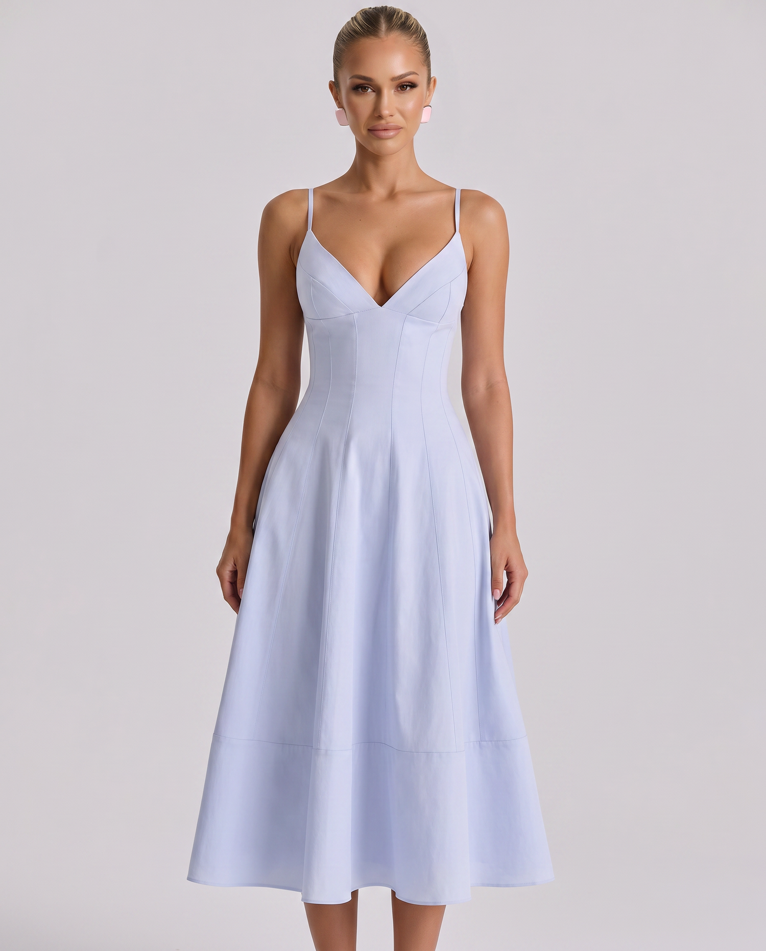 Robyn • Vestido Midi con Espalda Lazo