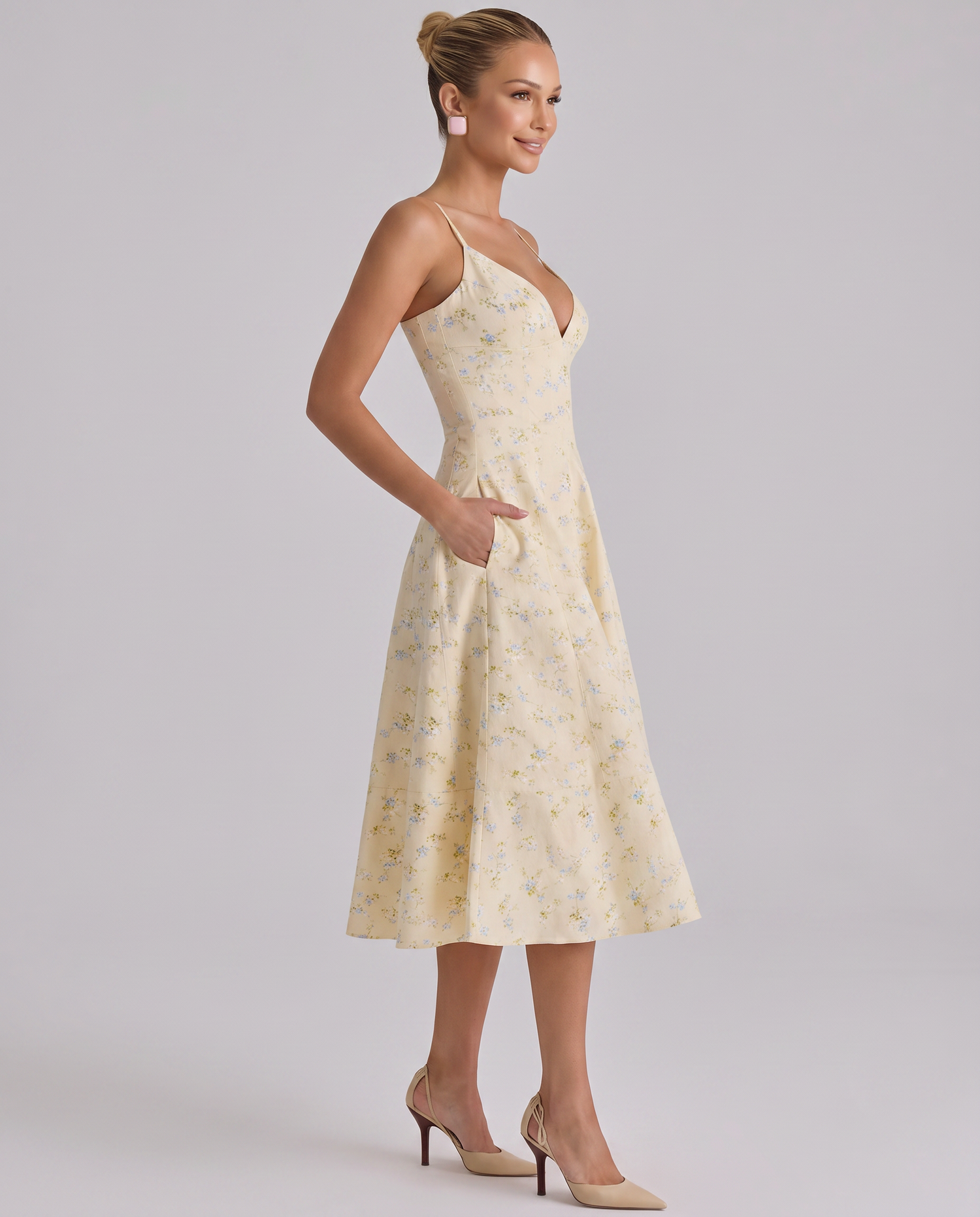 Robyn • Vestido Midi con Espalda Lazo