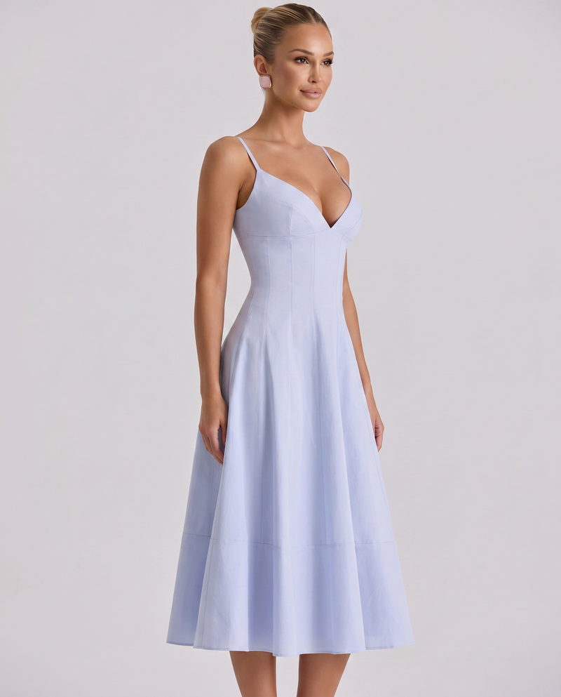 Robyn • Vestido Midi con Espalda Lazo