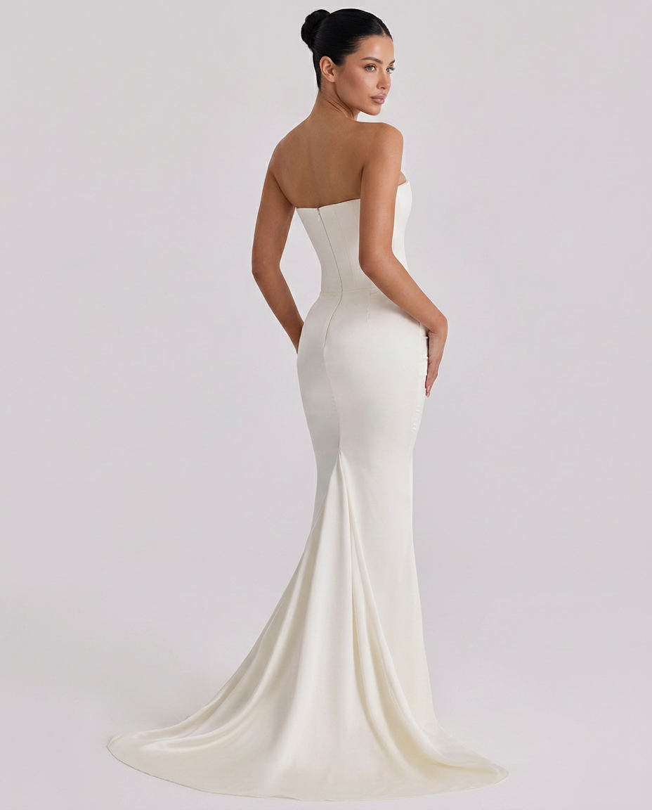 Ophelia • Maxi Strapless con Drapado