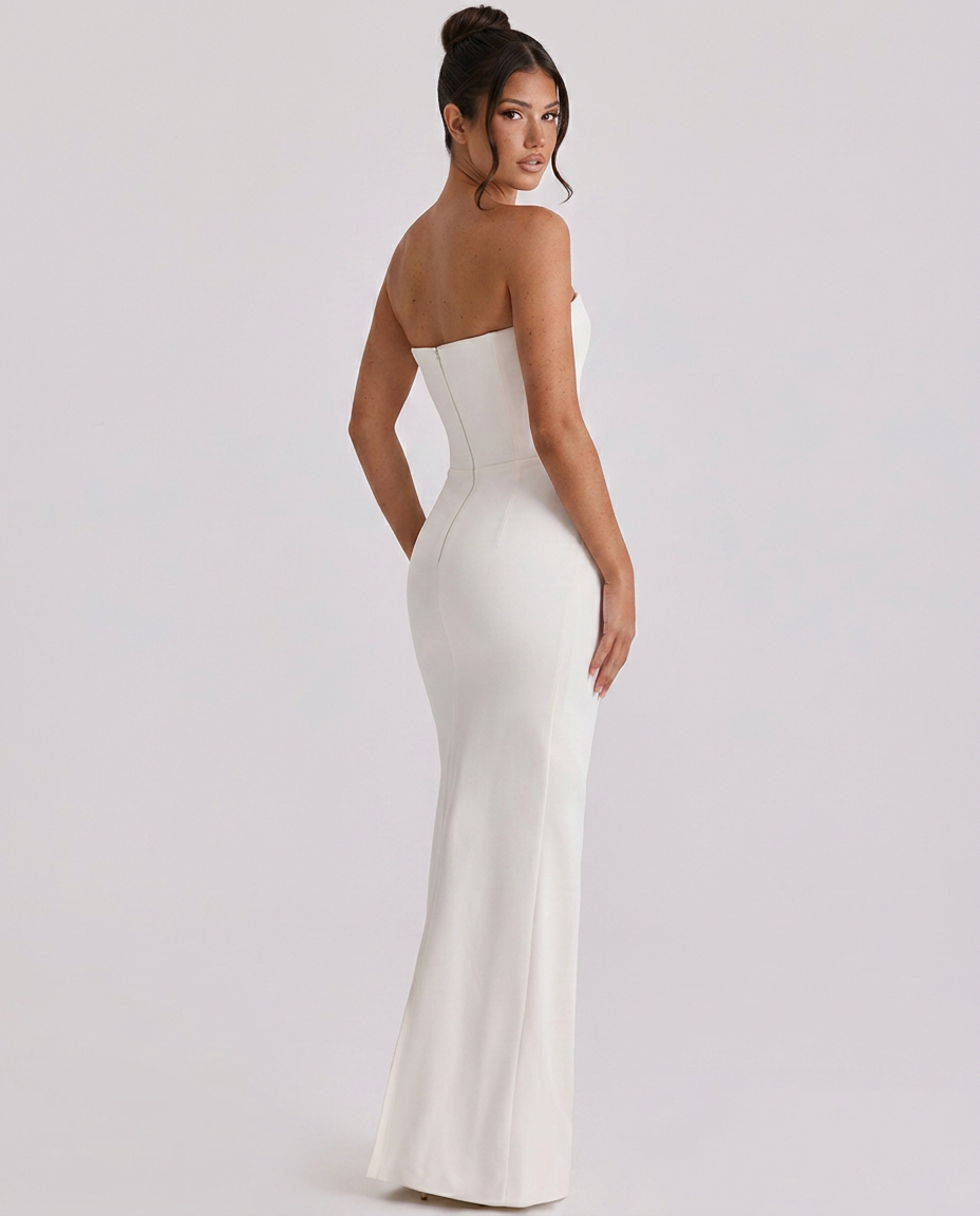 Nuria • Maxi Strapless con Drapado