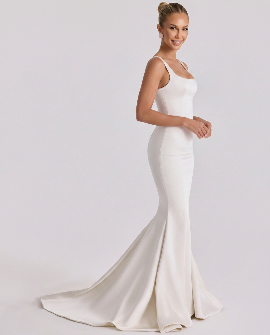 Elaine • Vestido Novia Maxi con Botones