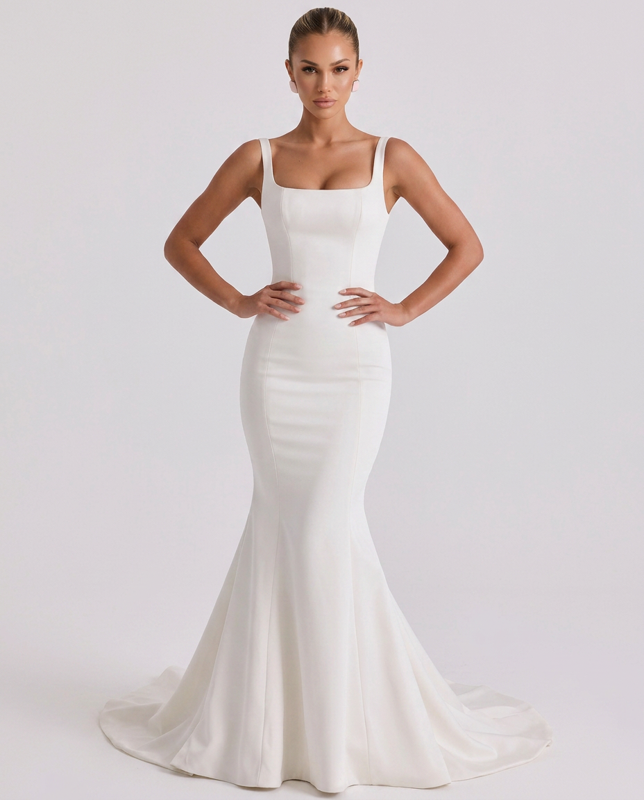 Elaine • Vestido Novia Maxi con Botones