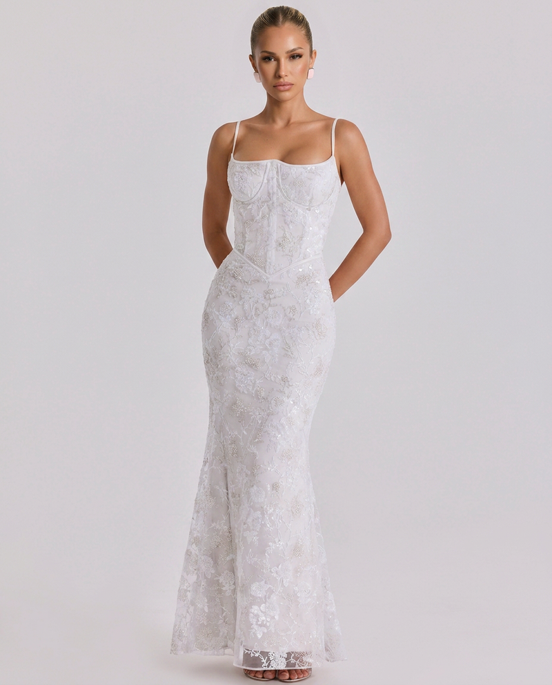 Daphne • Vestido Novia Maxi con Perlas