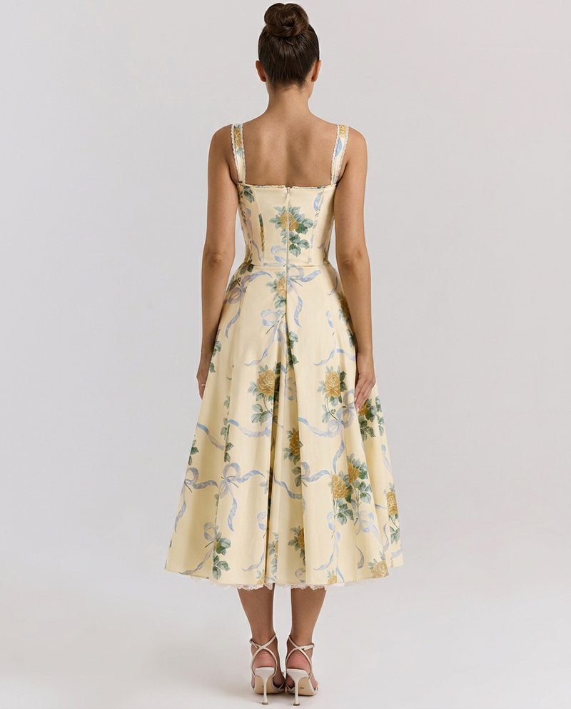 Alberta • Midi Estampado con Cuerpo Ajustado