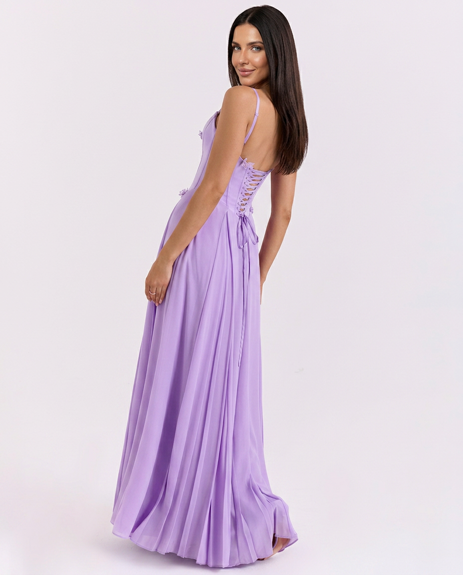 Lilia • Vestido Maxi con Corsé y Detalle de Mariposa