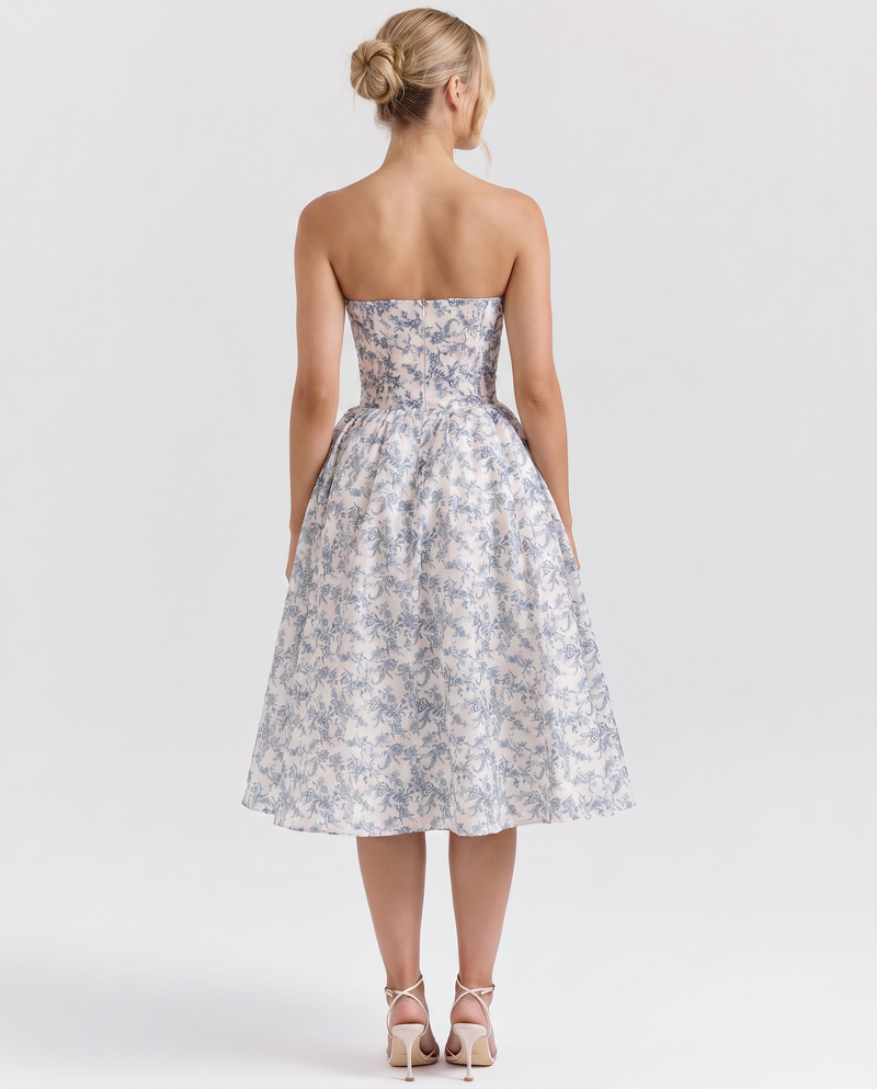 Claudia • Midi Strapless con Corsé
