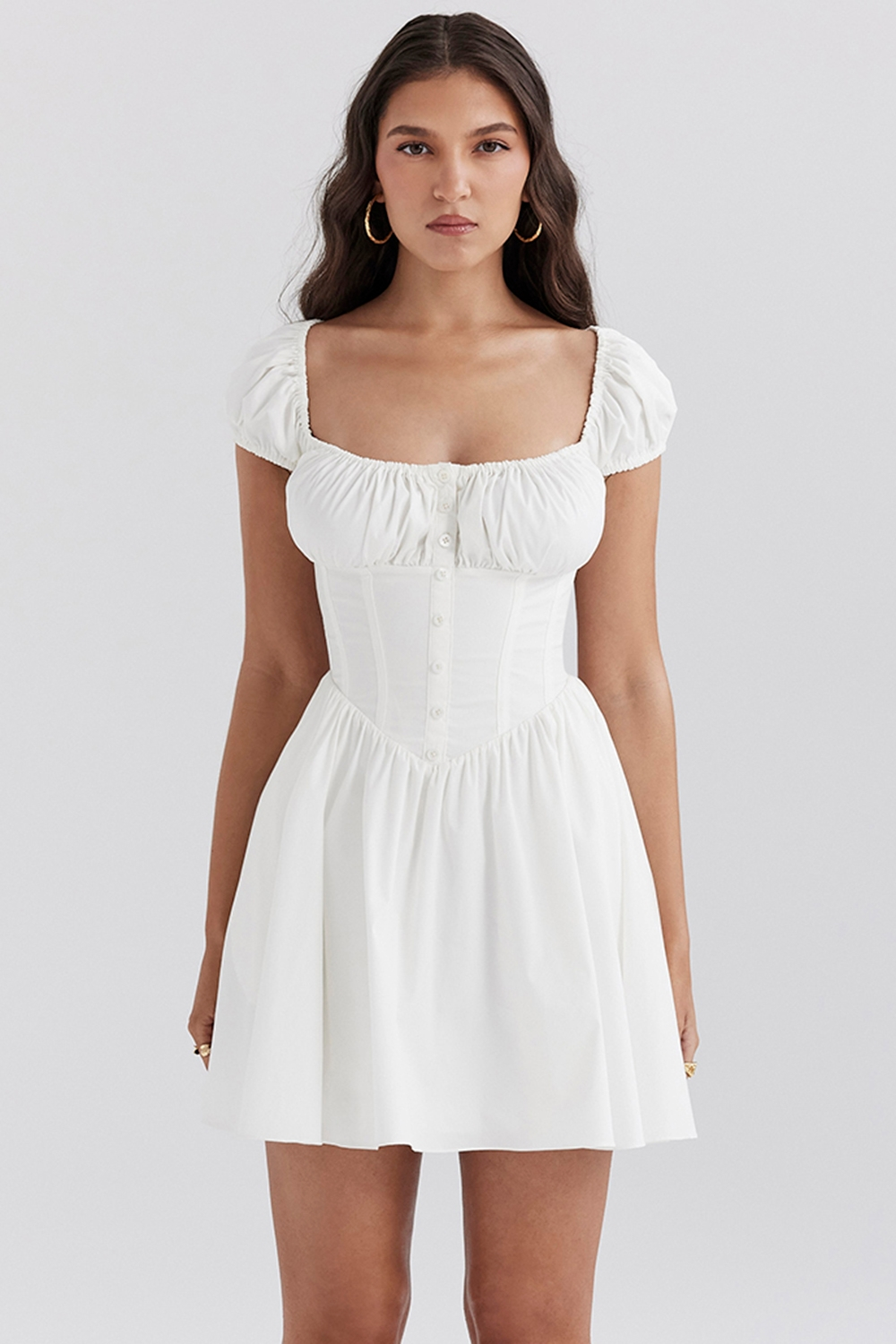 Ursula • Vestido Mini de Algodón Fruncido