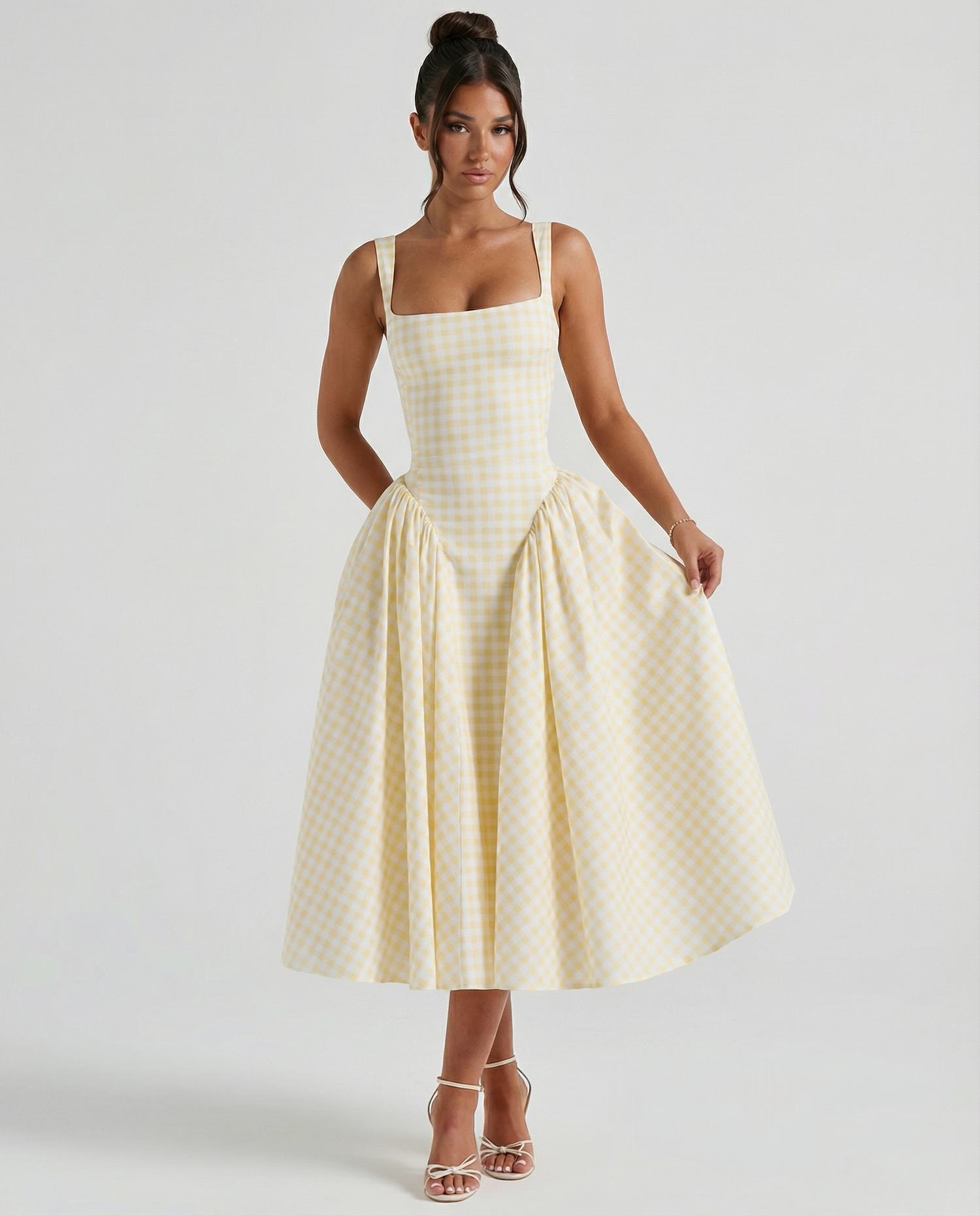 Francesca • Midi Gingham con Corsé