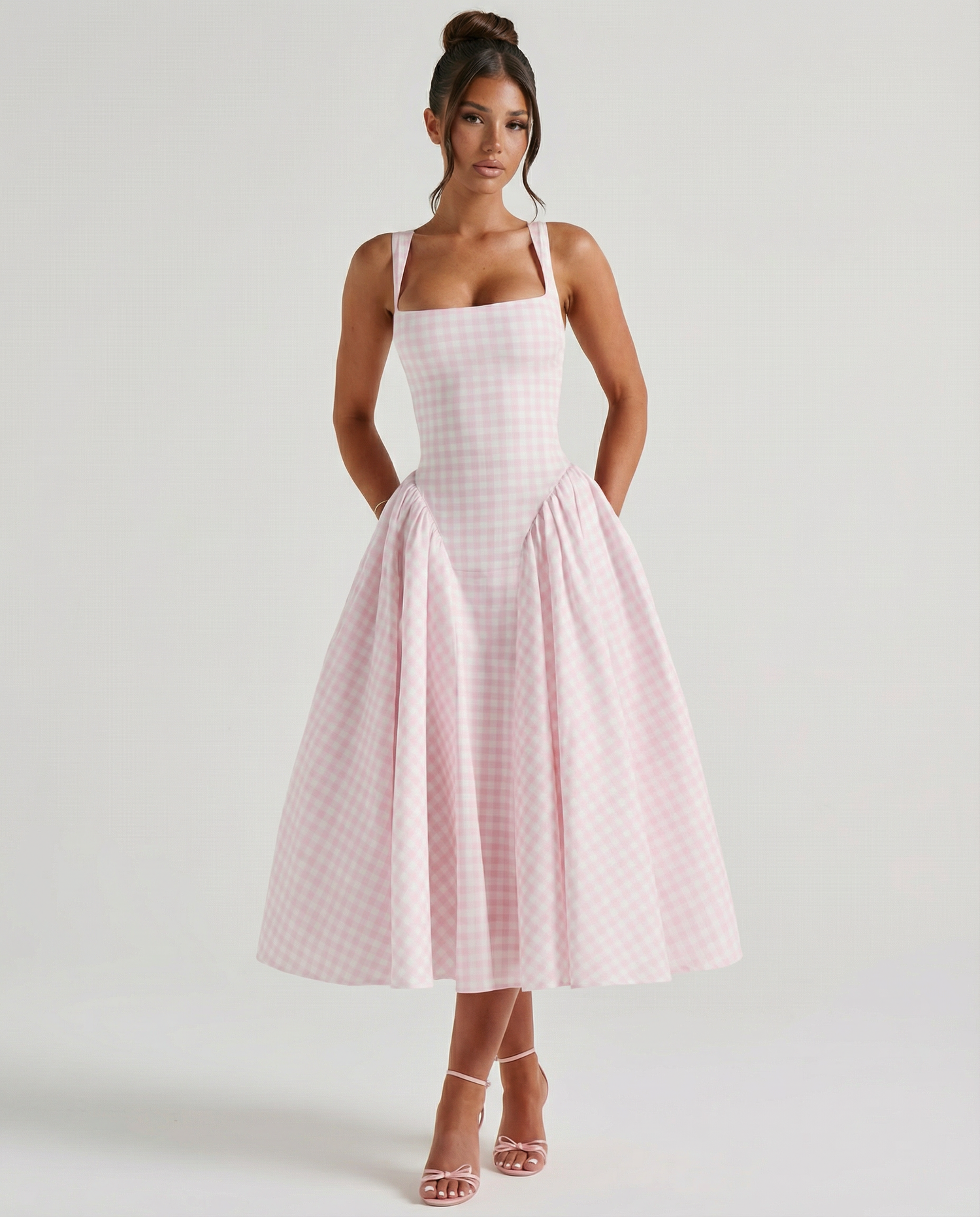 Francesca • Midi Gingham con Corsé