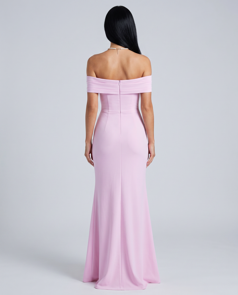 Miriam • Vestido Maxi Off Shoulder con Abertura