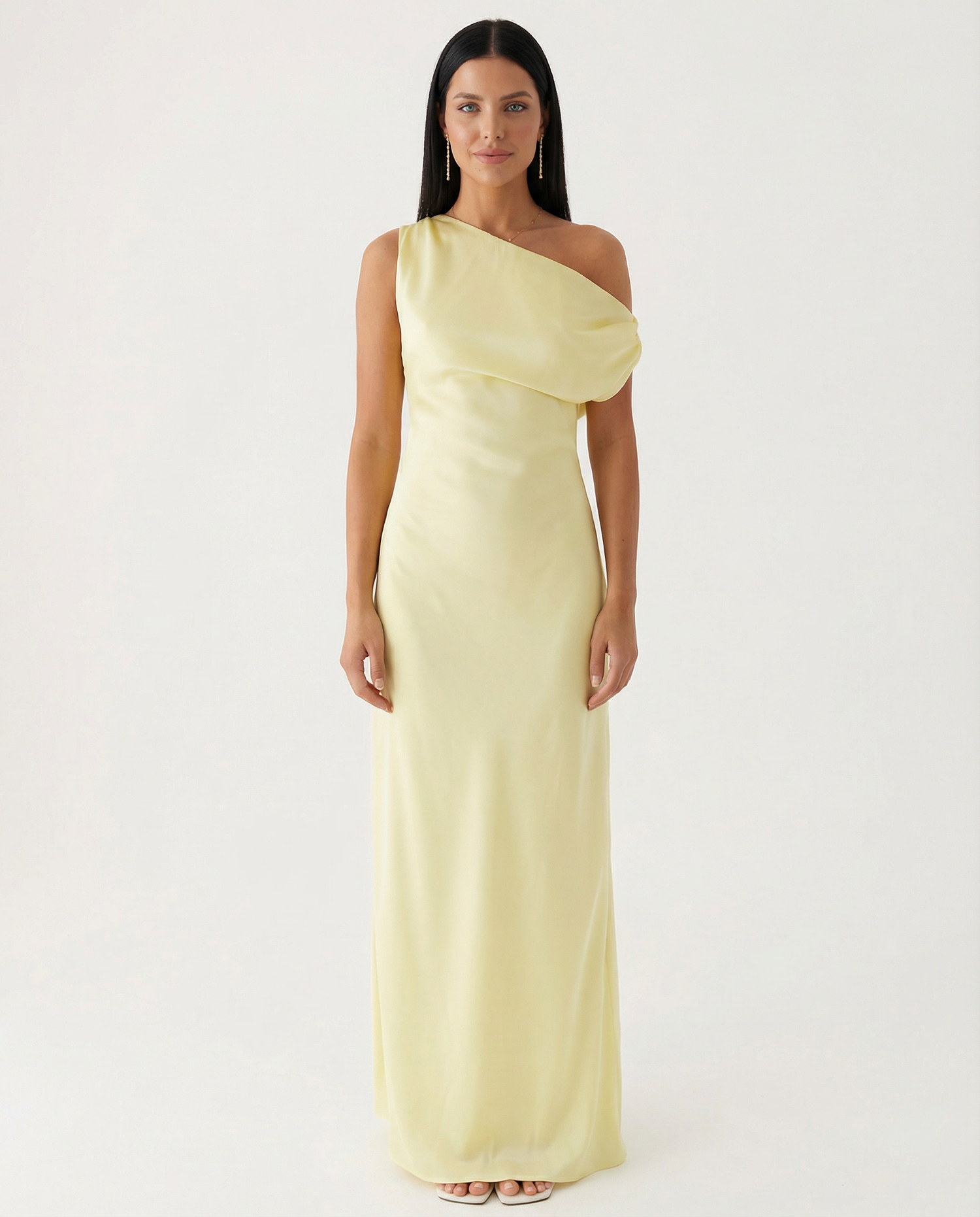 Myrna • Vestido Maxi de Satén de Un Hombro