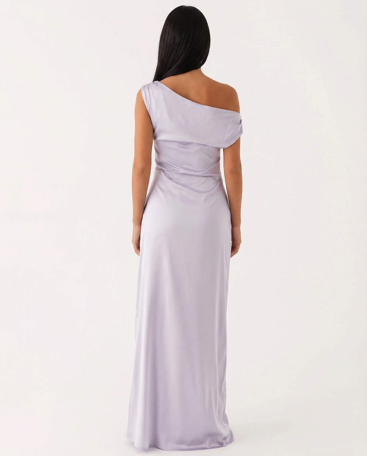 Myrna • Vestido Maxi de Satén de Un Hombro