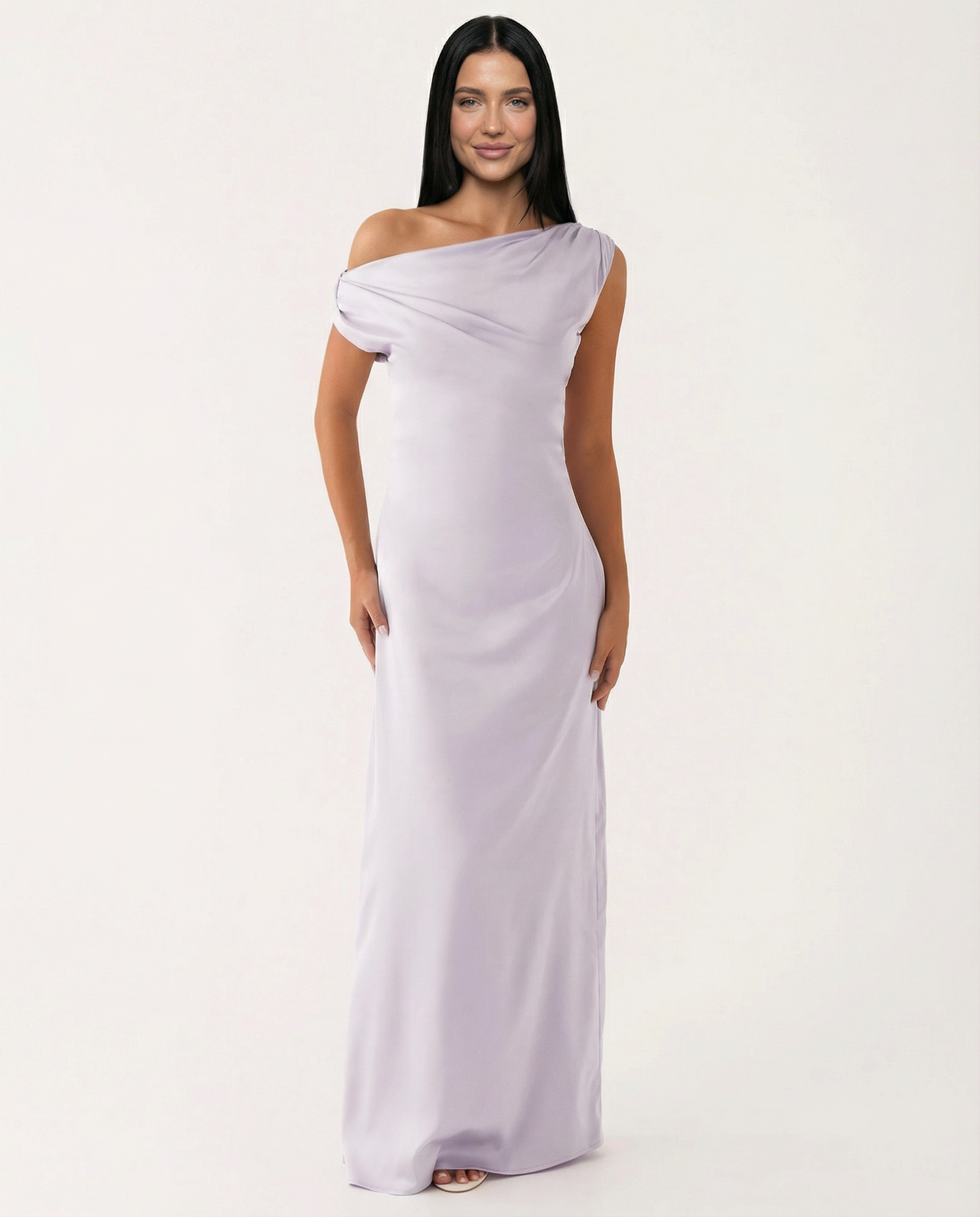 Myrna • Vestido Maxi de Satén de Un Hombro