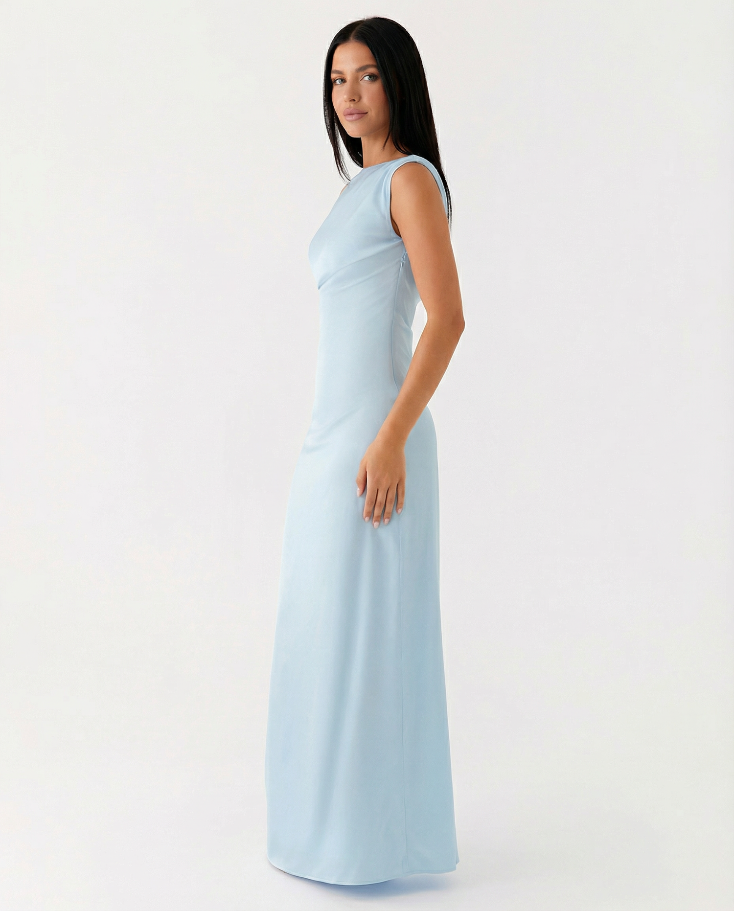 Myrna • Vestido Maxi de Satén de Un Hombro