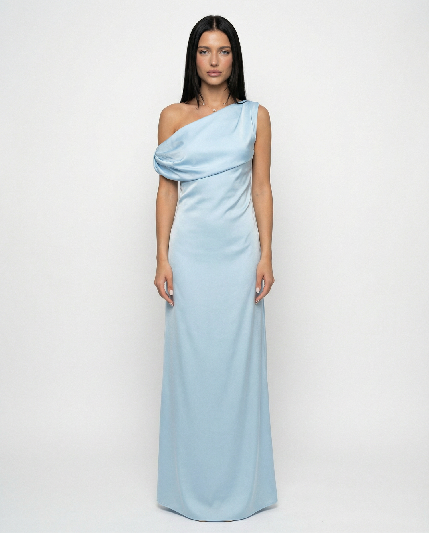 Myrna • Vestido Maxi de Satén de Un Hombro