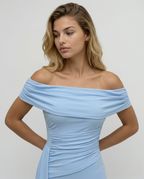 Aida • Vestido Maxi Arrugado de Un Hombro