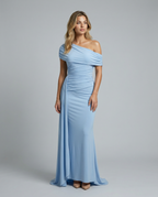 Aida • Vestido Maxi Arrugado de Un Hombro