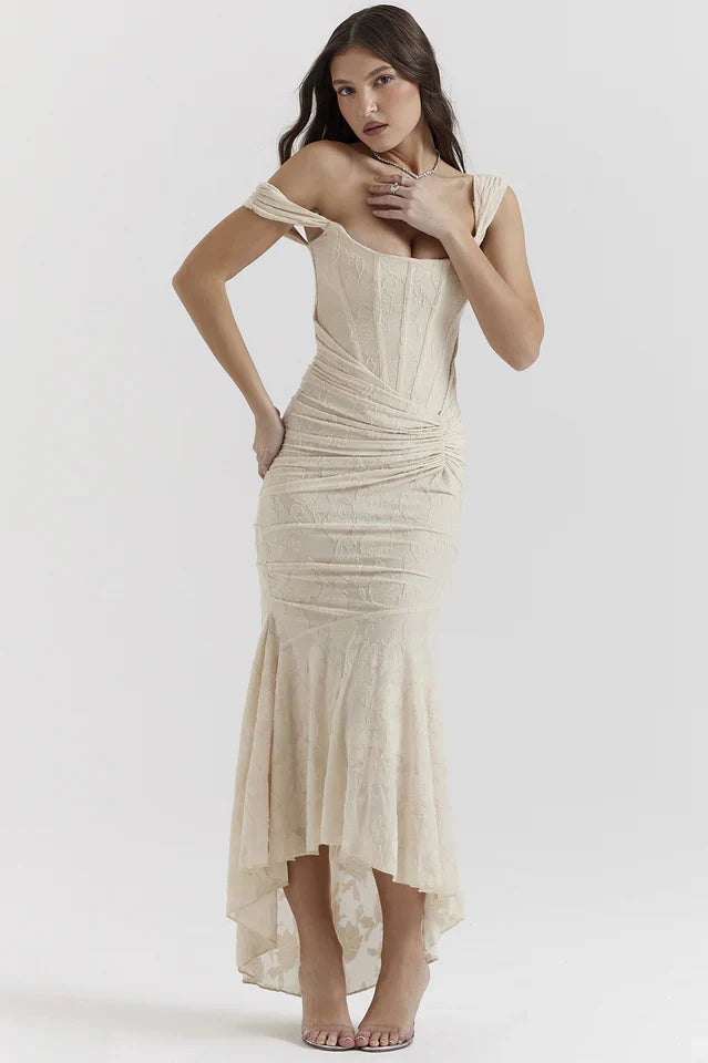 Lara • Vestido Maxi con Textura Floral