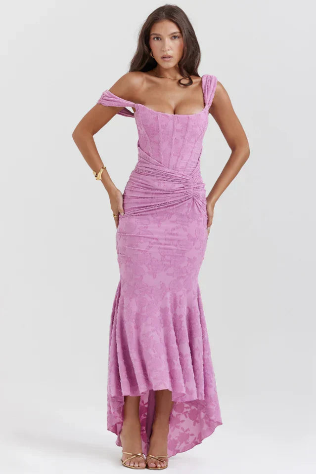 Lara • Vestido Maxi con Textura Floral