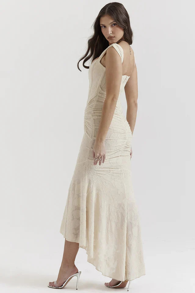 Lara • Vestido Maxi con Textura Floral