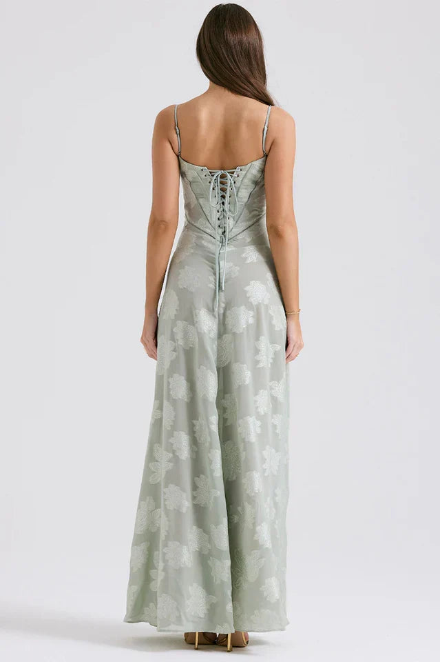 Gail • Maxi Floral con Espalda de Cordones