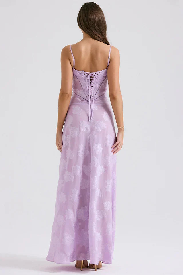 Gail • Maxi Floral con Espalda de Cordones