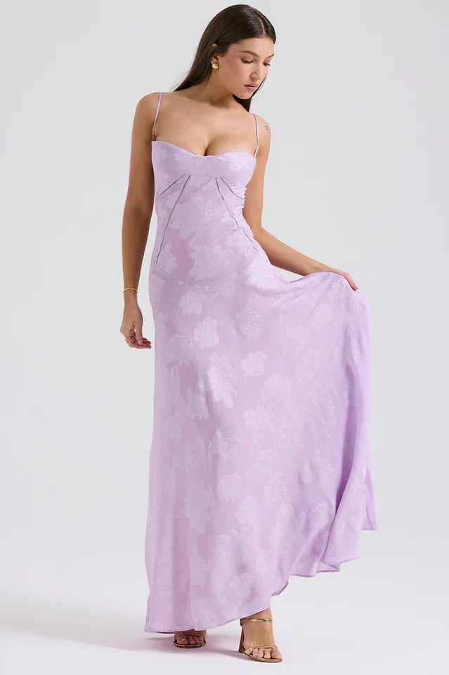 Gail • Maxi Floral con Espalda de Cordones
