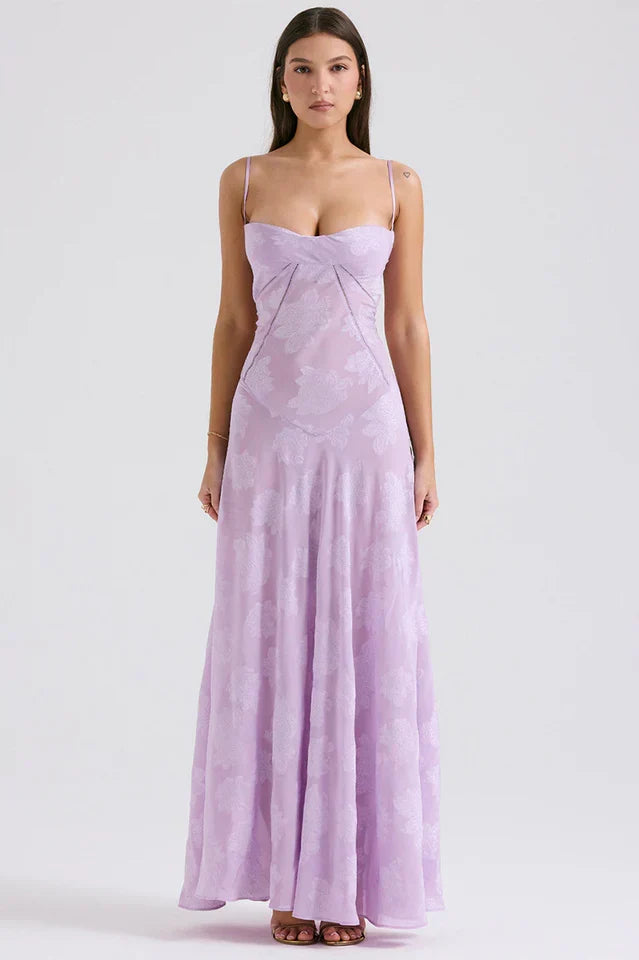 Gail • Maxi Floral con Espalda de Cordones