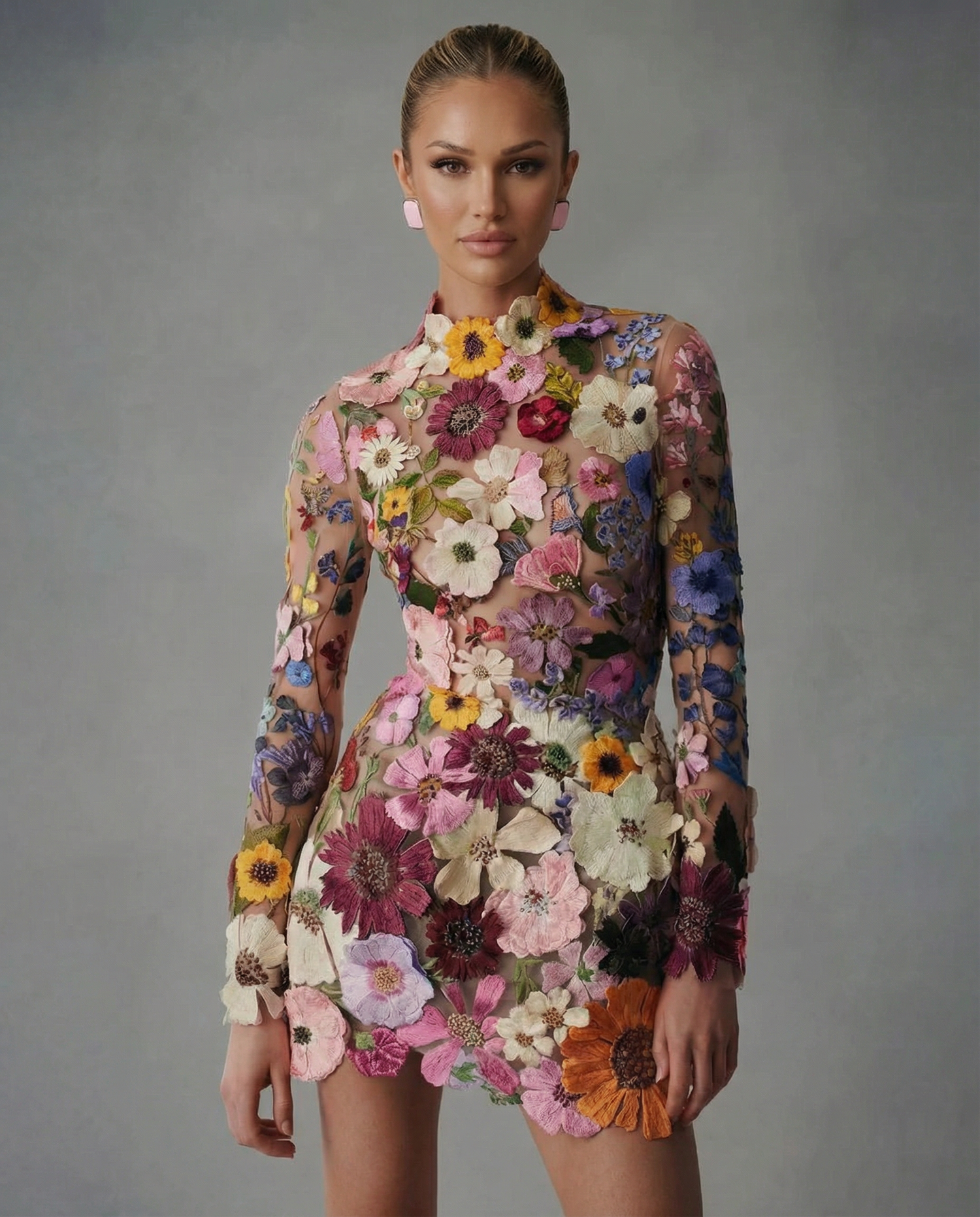 Anne • Mini Bordado Floral Transparente