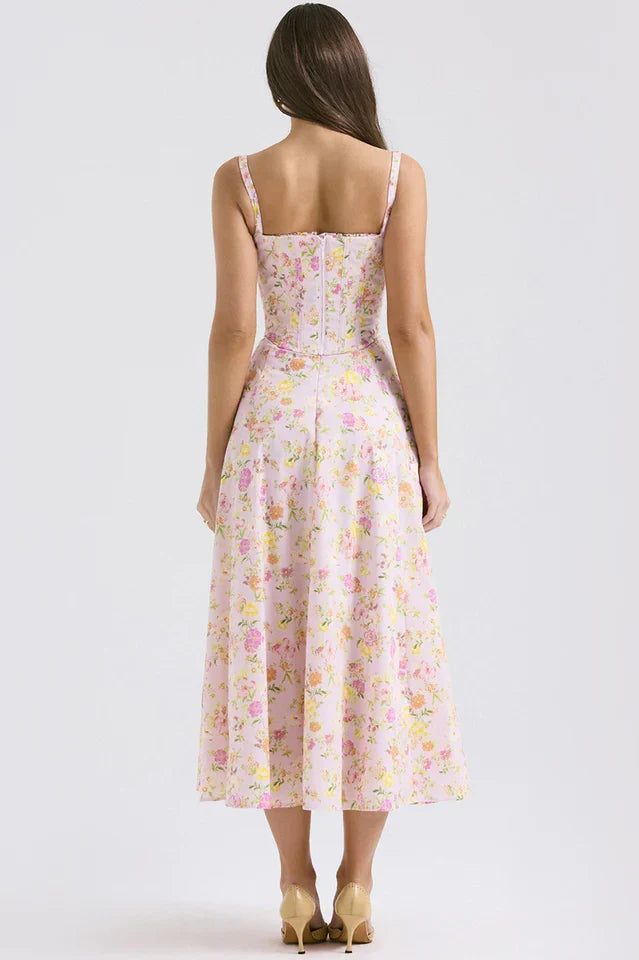 Nellie • Midi Floral con Corsé