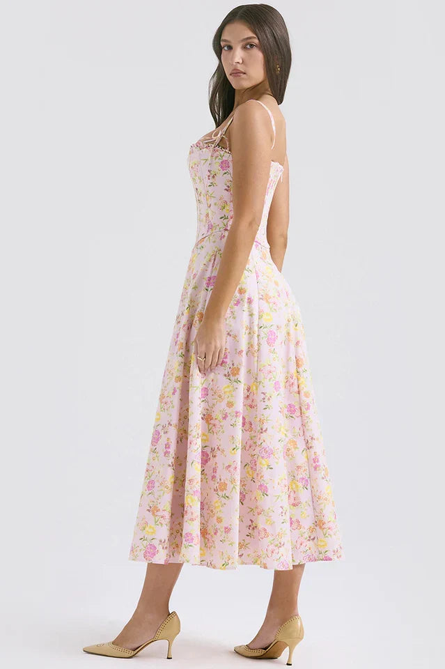 Nellie • Midi Floral con Corsé