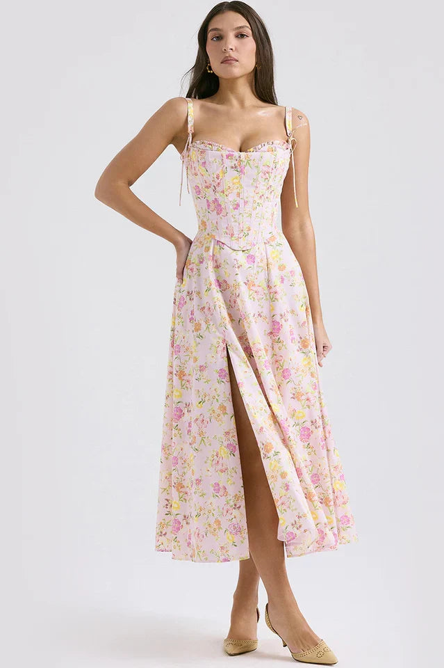 Nellie • Midi Floral con Corsé
