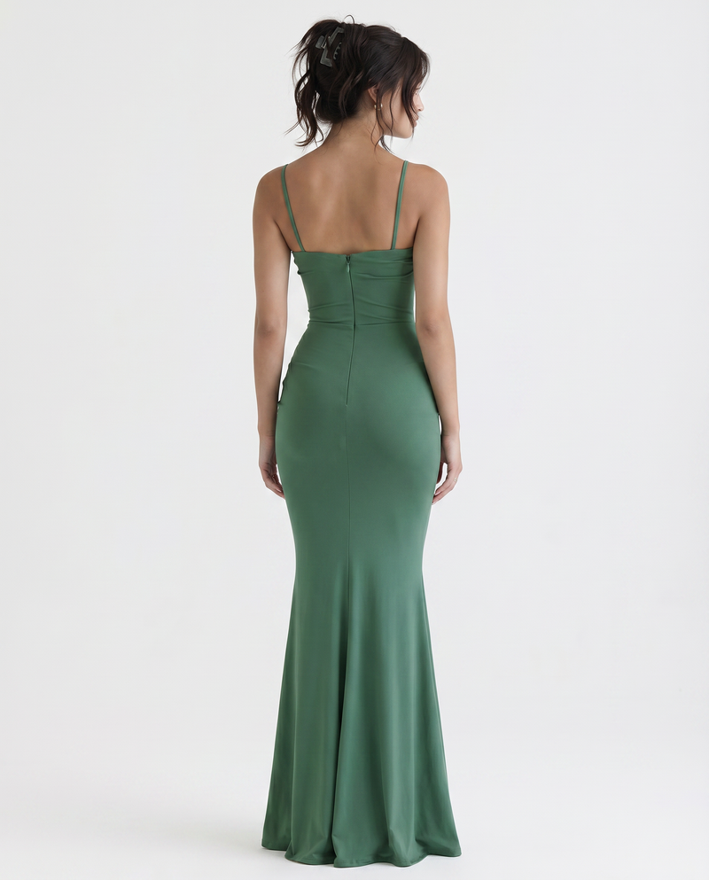 Mia • Vestido Maxi Bodycon con Cuello de Cowl