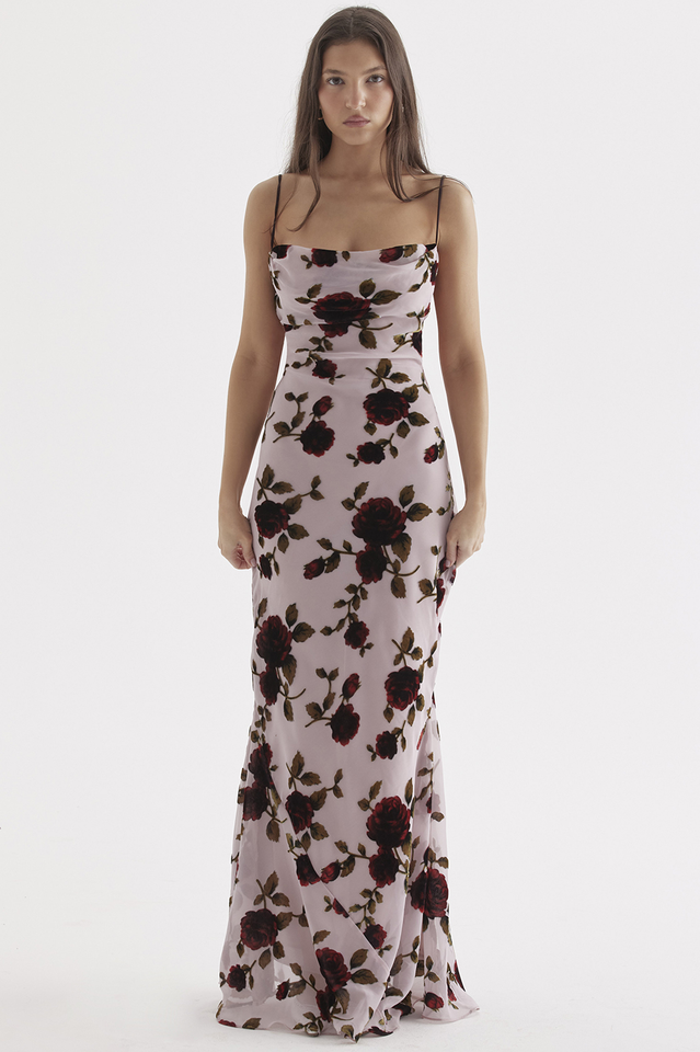 Landry • Maxi con Espalda Abierta y Escote Drapado
