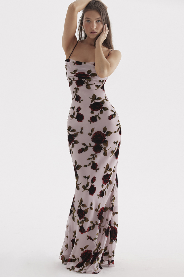 Landry • Maxi con Espalda Abierta y Escote Drapado