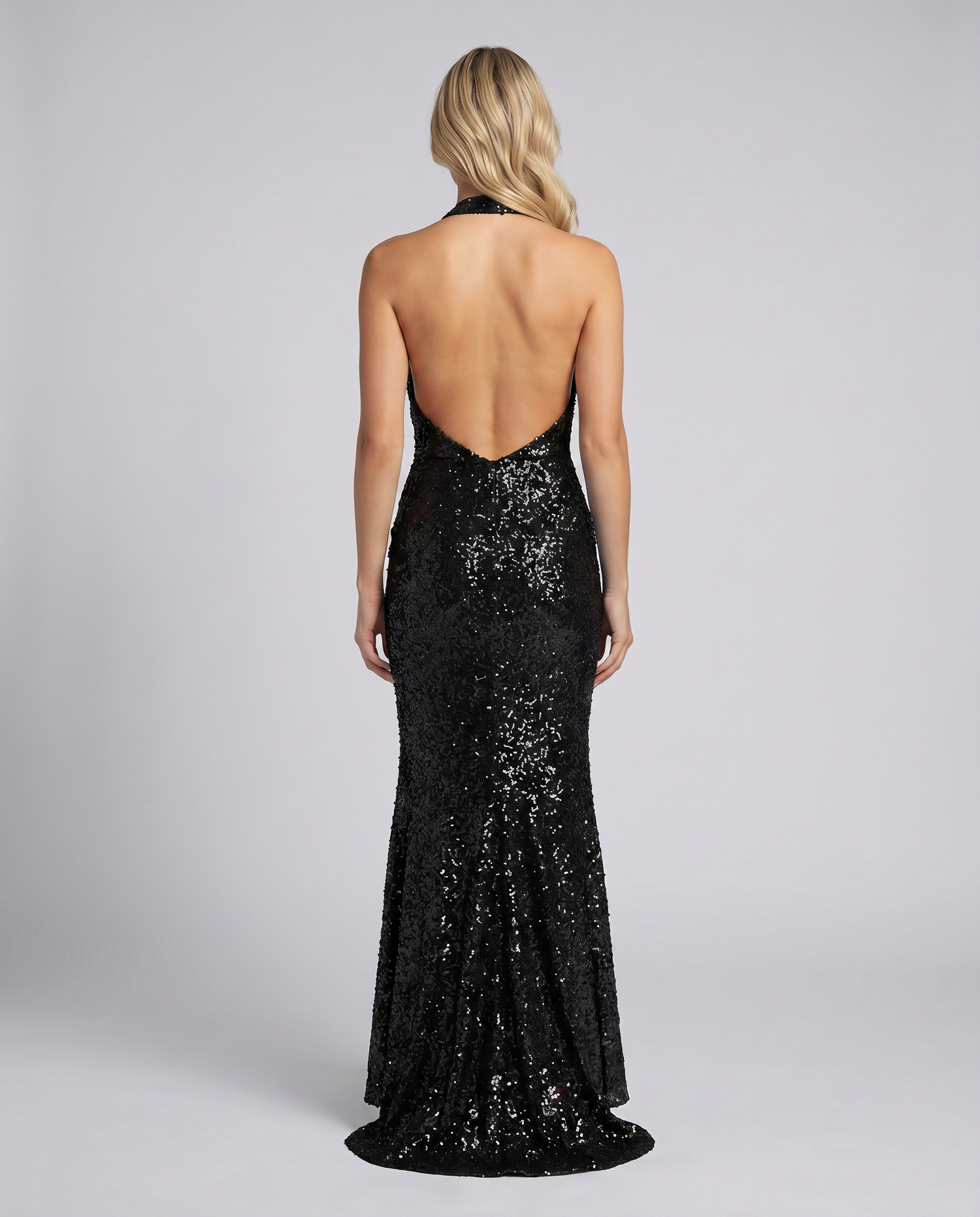Zorina • Vestido Maxi de Lentejuelas con Cuello Halter